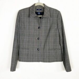 Chaps Striped Pinstripe Long Sleeve Blazer Suit Jacket